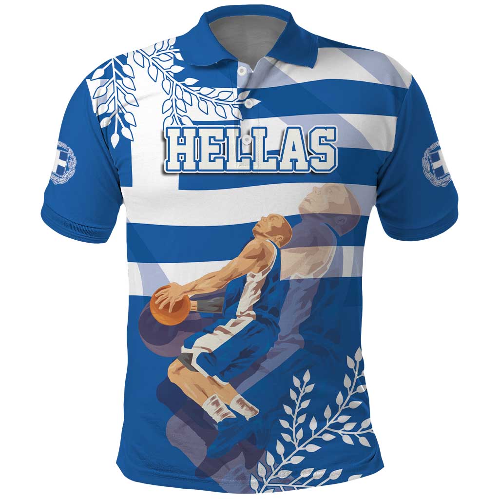 Custom Greece Basketball Polo Shirt Sporty Style with Laurel LT17