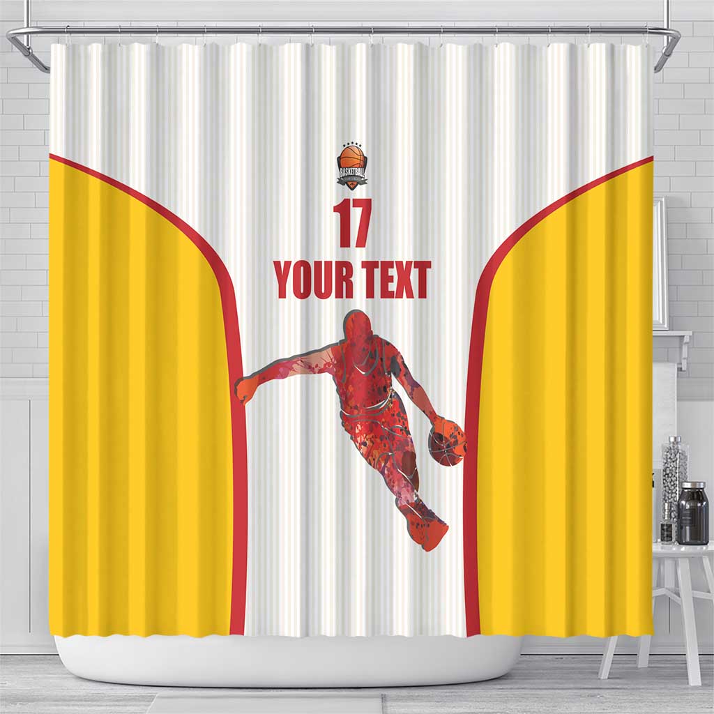 Custom Espana Basketball Spain Shower Curtain Baloncesto Come on La Roja White Style LT17