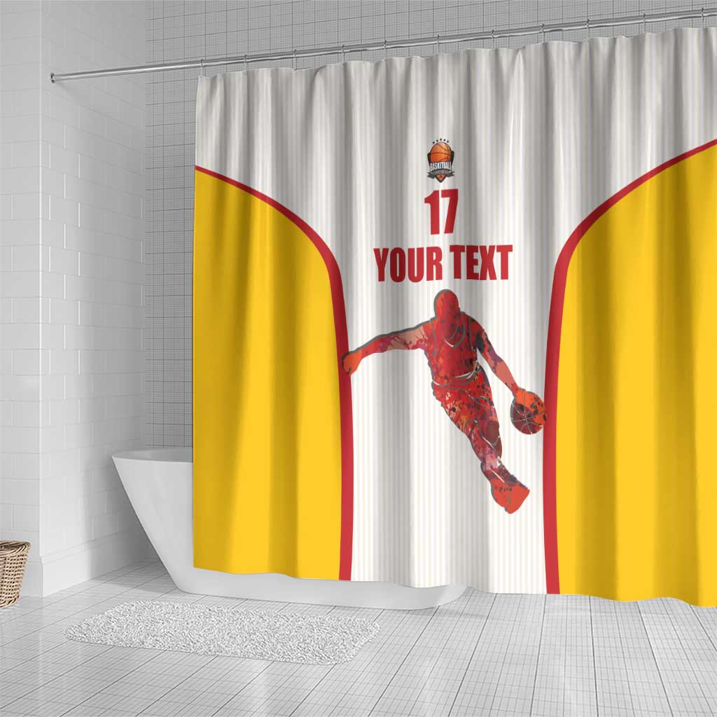 Custom Espana Basketball Spain Shower Curtain Baloncesto Come on La Roja White Style LT17