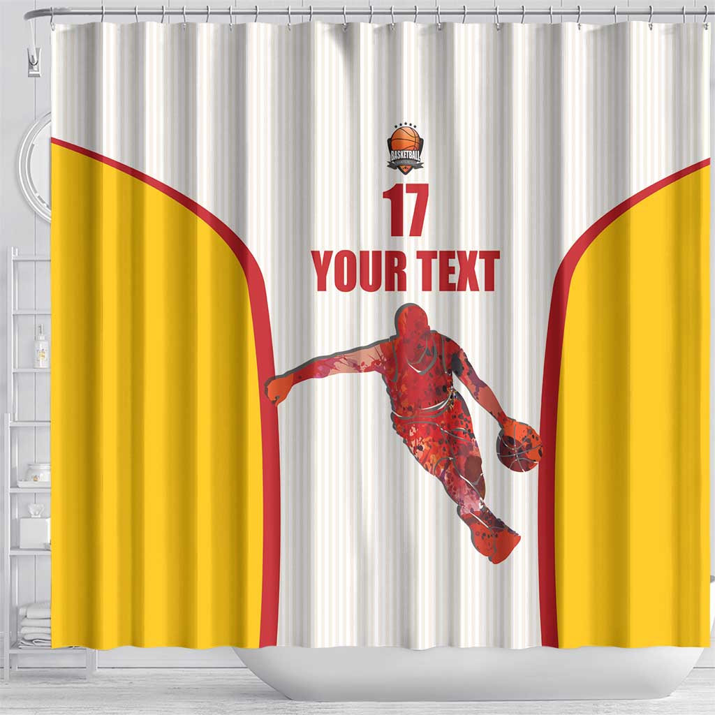 Custom Espana Basketball Spain Shower Curtain Baloncesto Come on La Roja White Style LT17