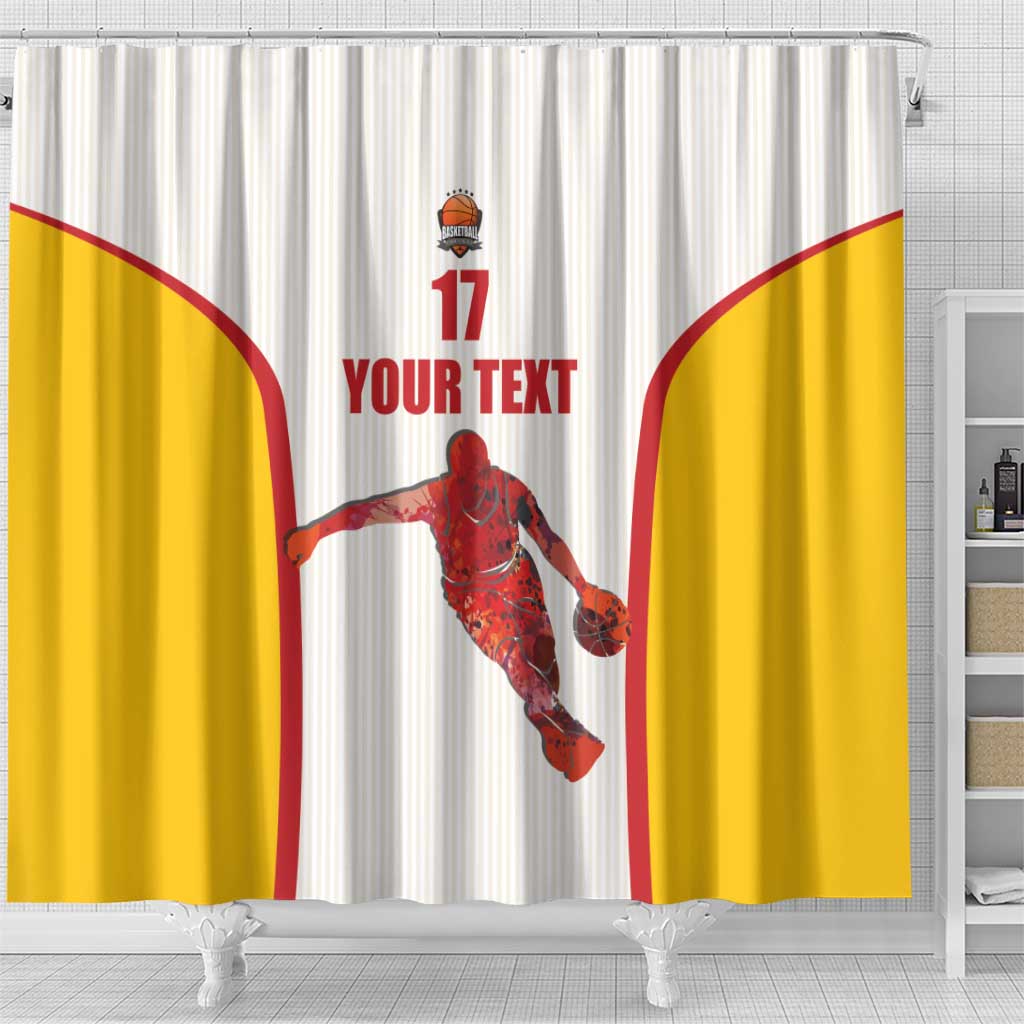 Custom Espana Basketball Spain Shower Curtain Baloncesto Come on La Roja White Style LT17