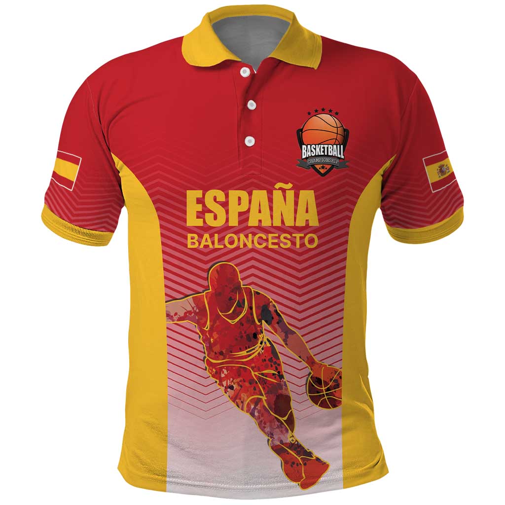 Custom Espana Basketball Spain Polo Shirt Baloncesto Come on La Roja Red Style LT17