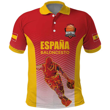 Custom Espana Basketball Spain Polo Shirt Baloncesto Come on La Roja Red Style LT17