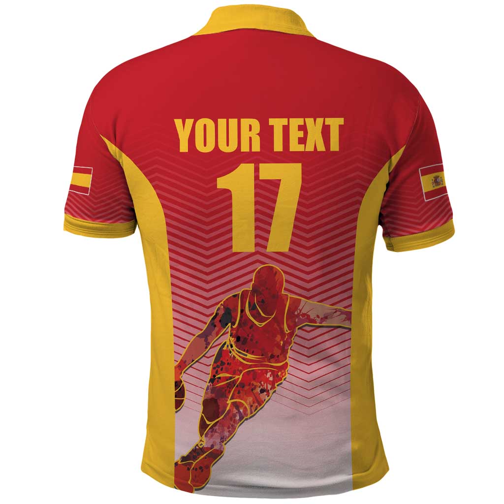 Custom Espana Basketball Spain Polo Shirt Baloncesto Come on La Roja Red Style LT17