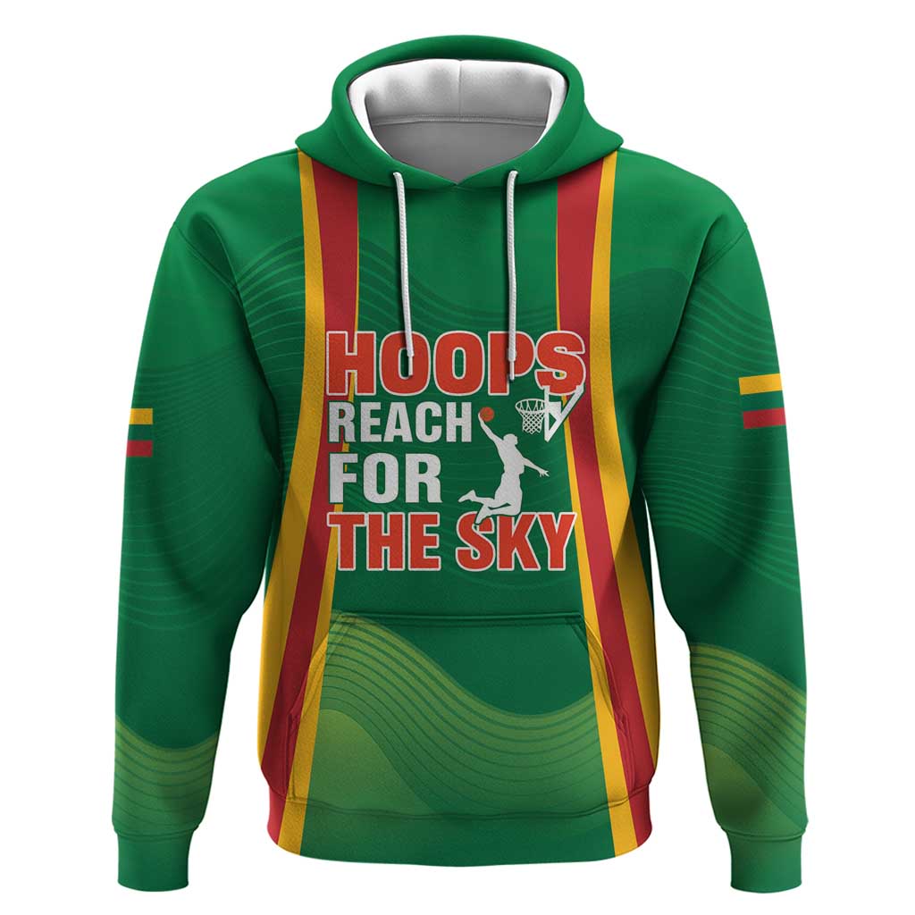 Custom Lithuania Basketball Hoodie Hoops Reach For the Sky LT17