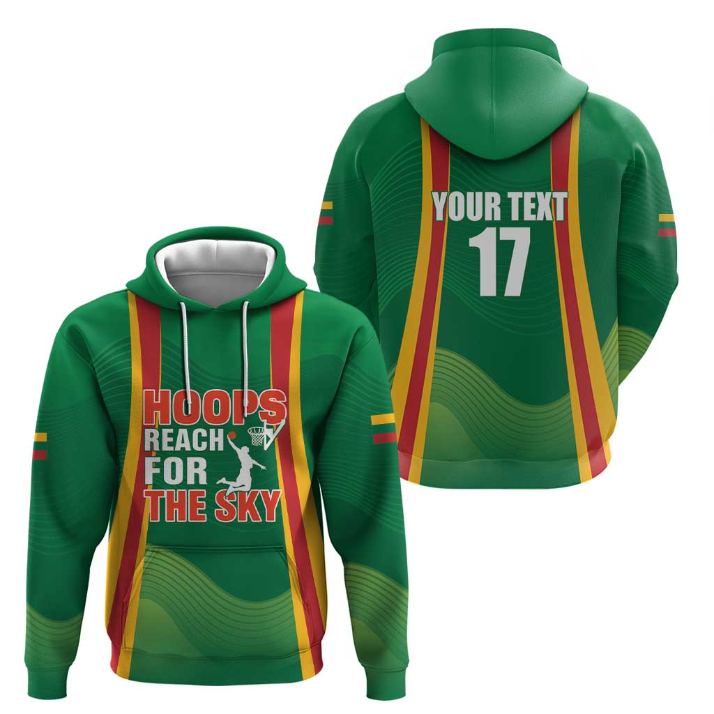 Custom Lithuania Basketball Hoodie Hoops Reach For the Sky LT17
