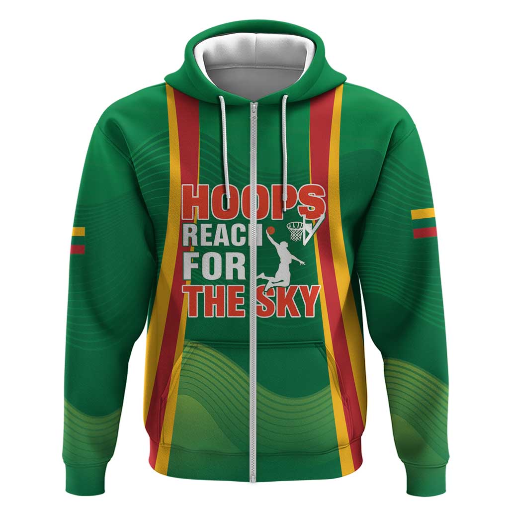 Custom Lithuania Basketball Hoodie Hoops Reach For the Sky LT17