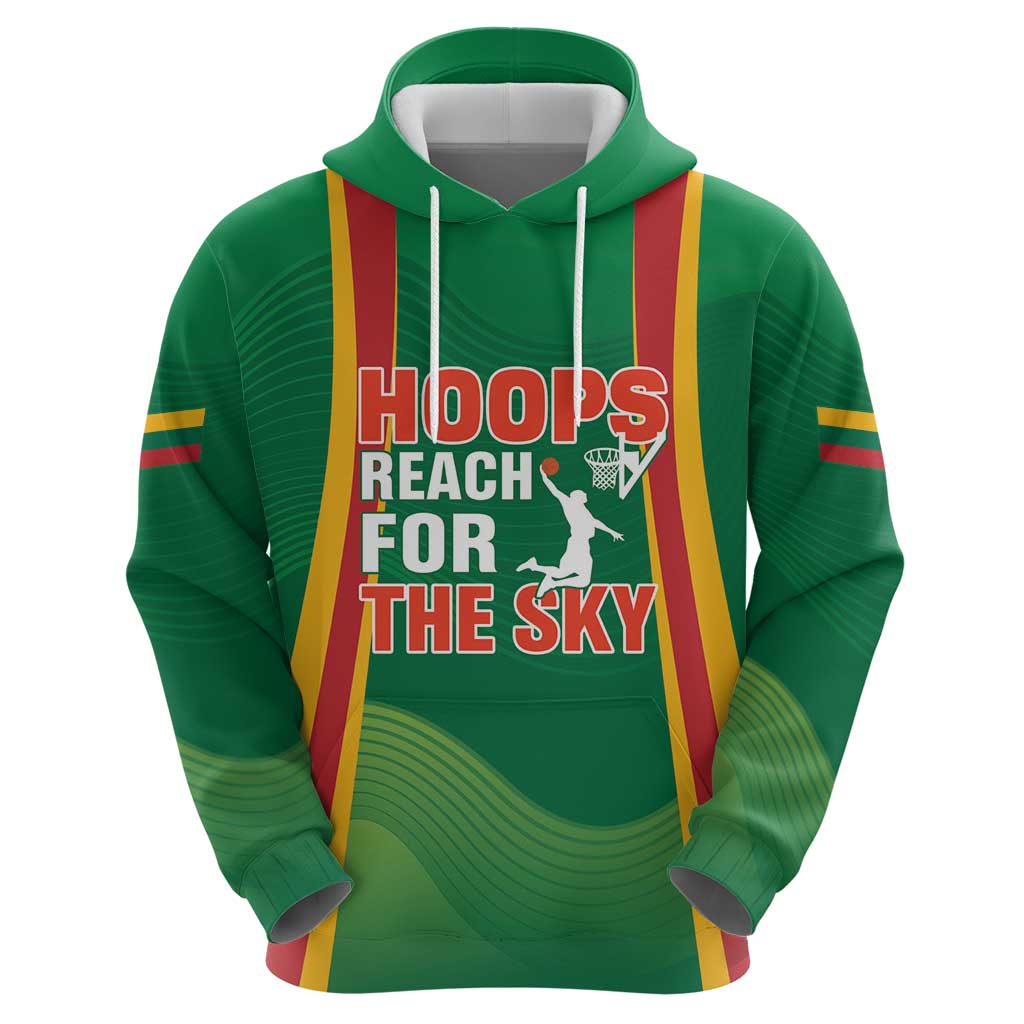 Custom Lithuania Basketball Hoodie Hoops Reach For the Sky LT17
