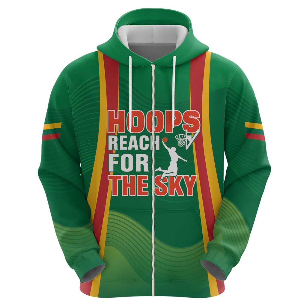 Custom Lithuania Basketball Hoodie Hoops Reach For the Sky LT17