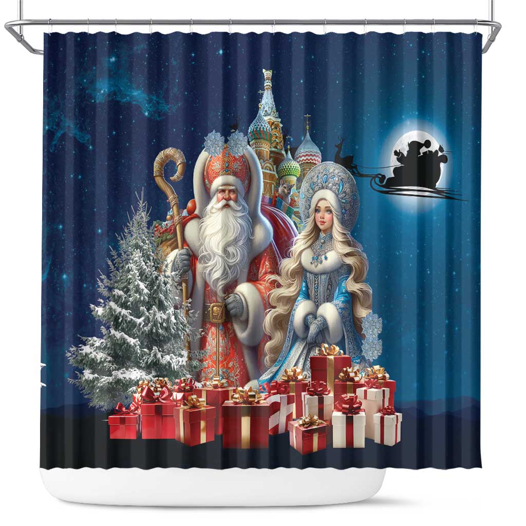 Russia Ded Moroz and Snegurochka Shower Curtain Orthodox Christmas Slavic Mythology LT17