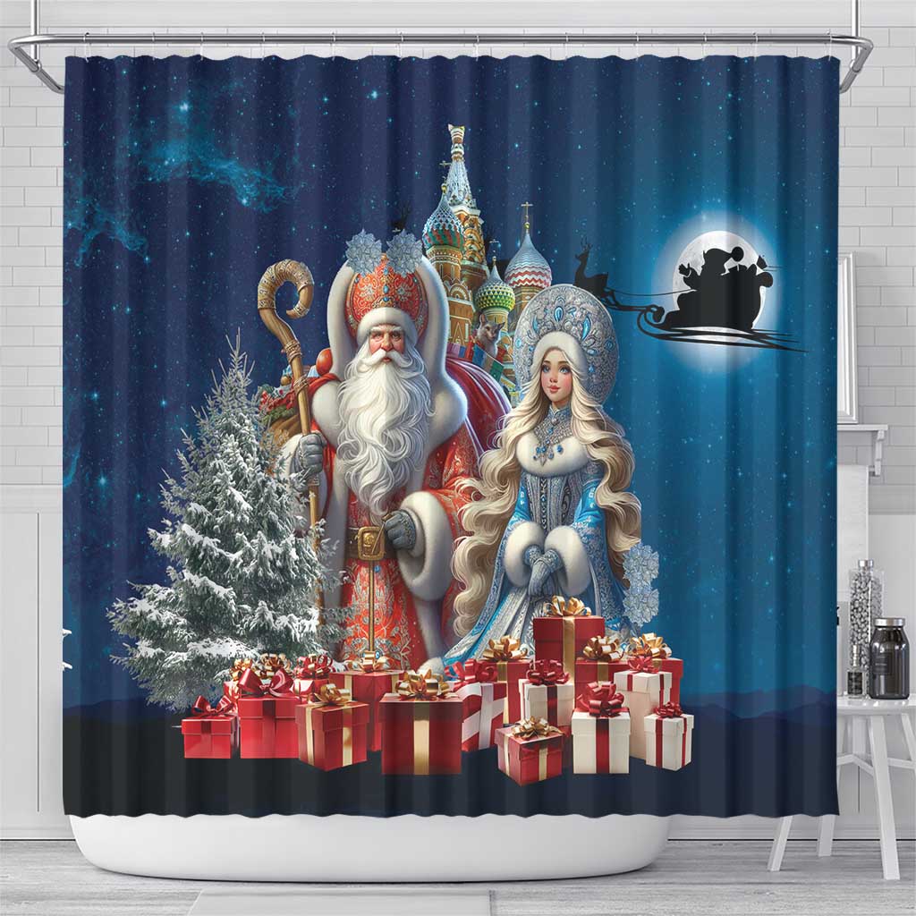 Russia Ded Moroz and Snegurochka Shower Curtain Orthodox Christmas Slavic Mythology LT17