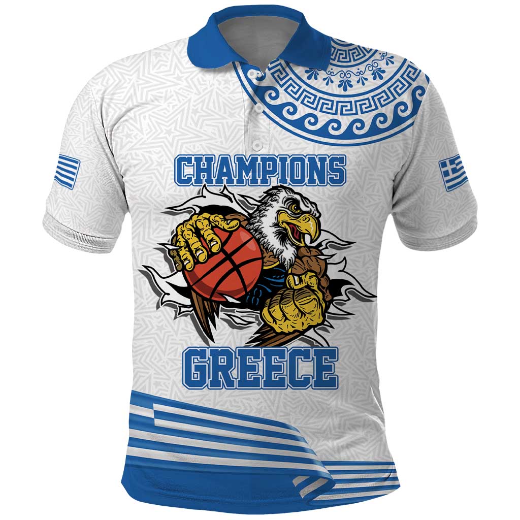 Custom Greece Basketball Champions Polo Shirt Sporty Style with Eagle Mascot LT17