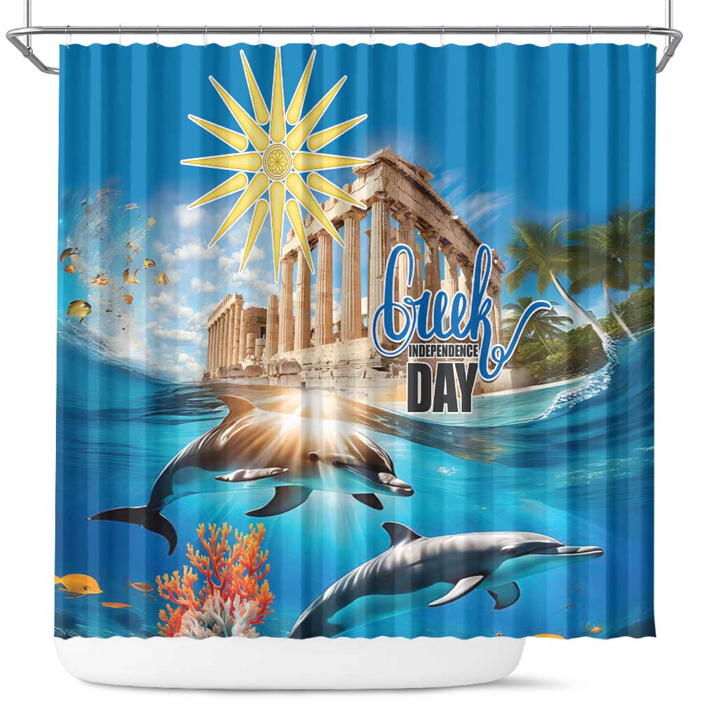 Greece Independence Day 25th March Shower Curtain Scenery in Greece LT17