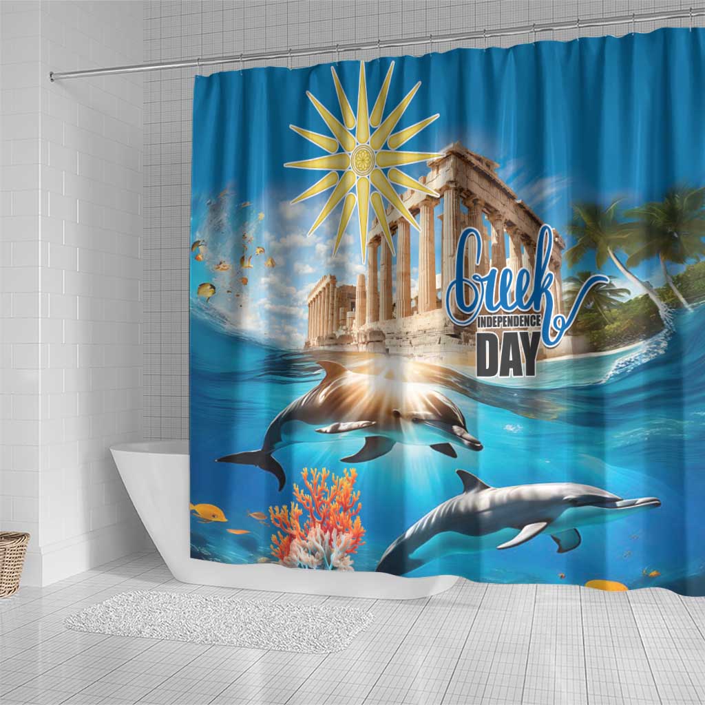 Greece Independence Day 25th March Shower Curtain Scenery in Greece LT17