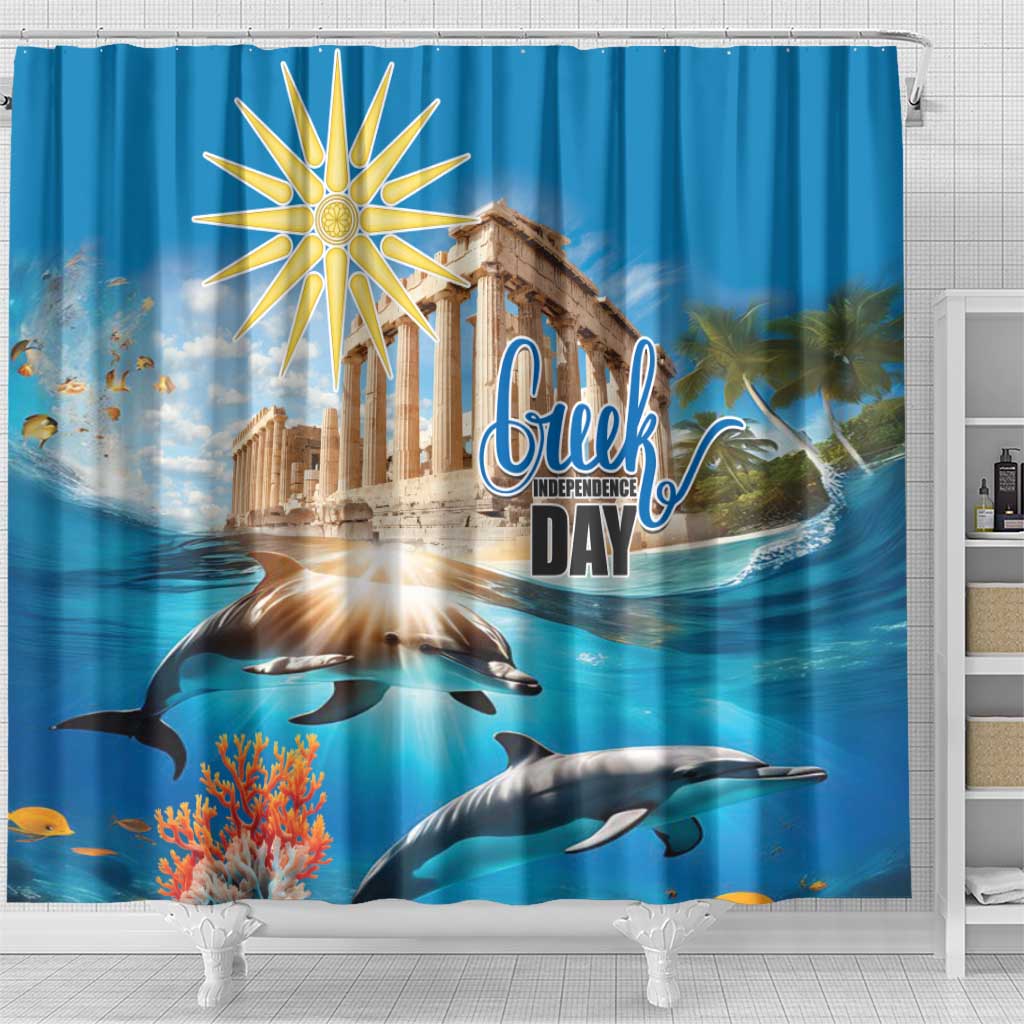 Greece Independence Day 25th March Shower Curtain Scenery in Greece LT17