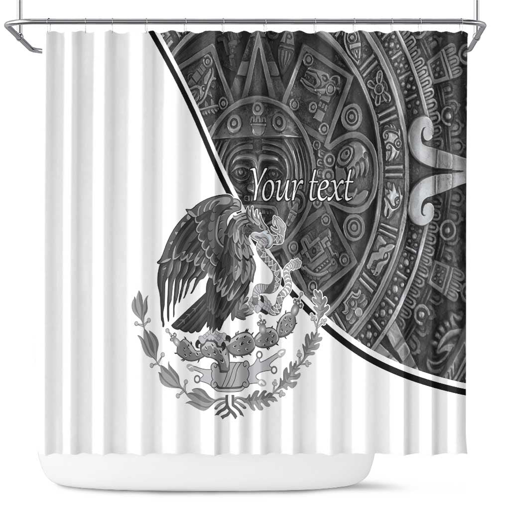 Personalized Mexico Aztec Calendar Shower Curtain Flag and Coat of Arms LT17