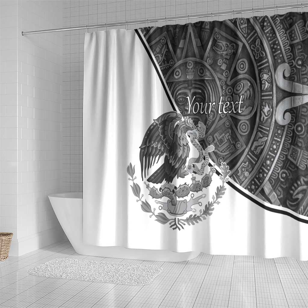 Personalized Mexico Aztec Calendar Shower Curtain Flag and Coat of Arms LT17