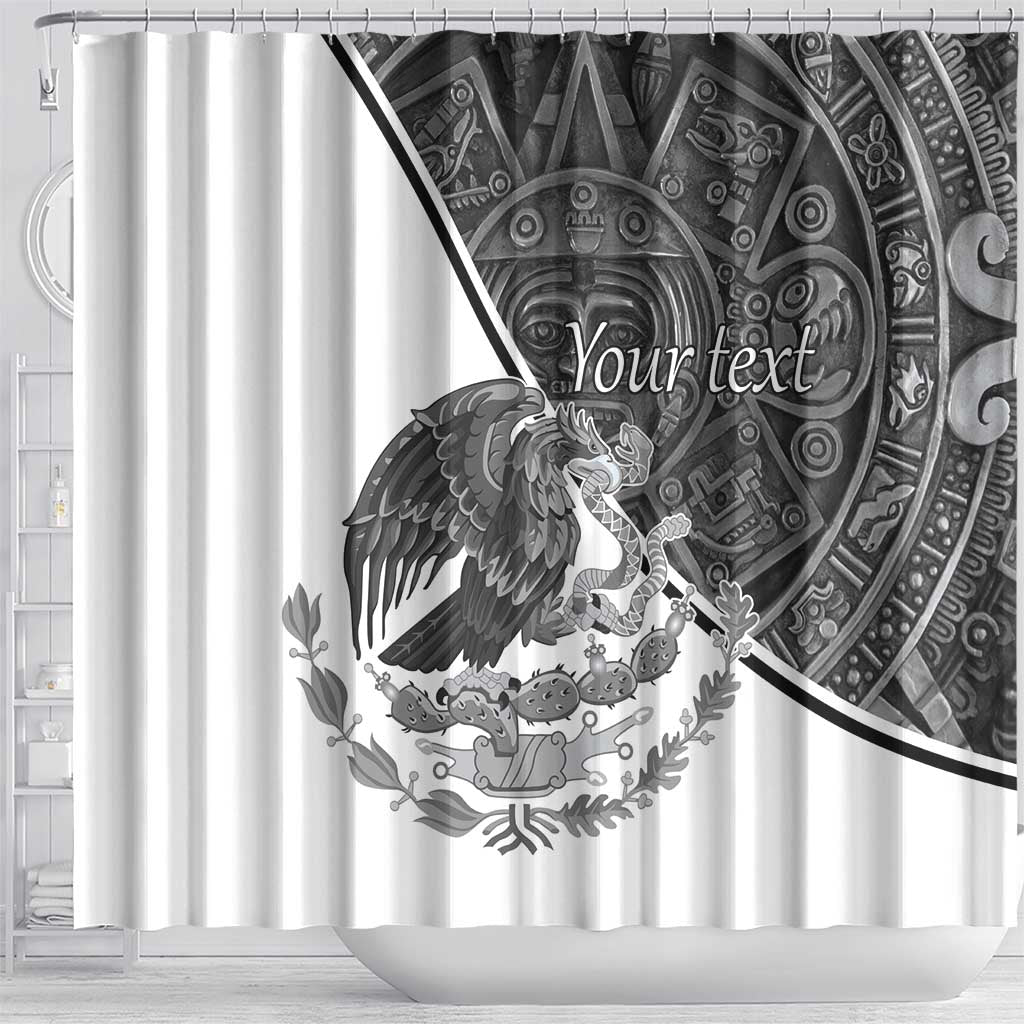 Personalized Mexico Aztec Calendar Shower Curtain Flag and Coat of Arms LT17