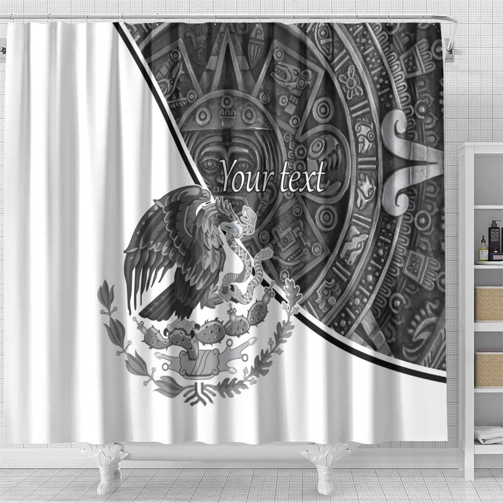 Personalized Mexico Aztec Calendar Shower Curtain Flag and Coat of Arms LT17
