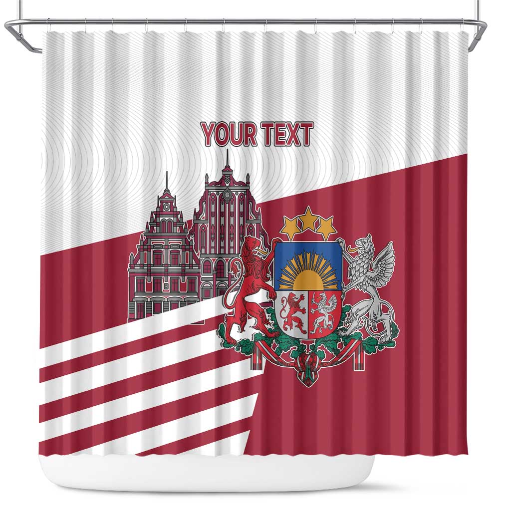Personalized Riga Town Hall Square Latvia Shower Curtain Coat of Arms LT17