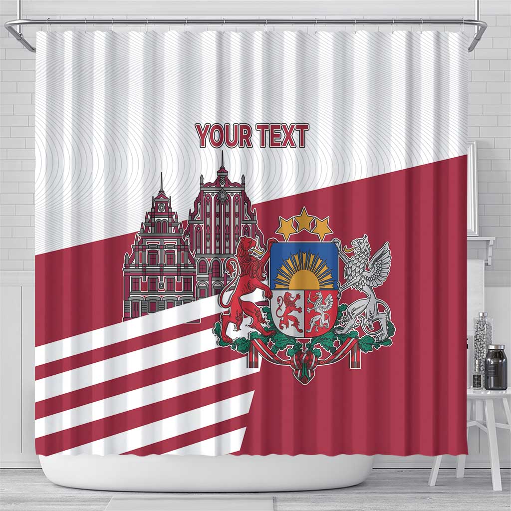 Personalized Riga Town Hall Square Latvia Shower Curtain Coat of Arms LT17