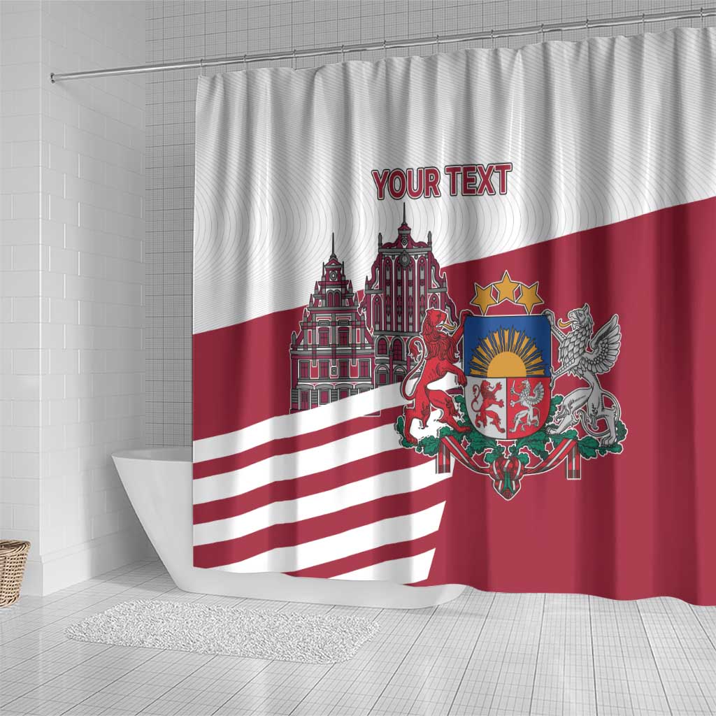 Personalized Riga Town Hall Square Latvia Shower Curtain Coat of Arms LT17