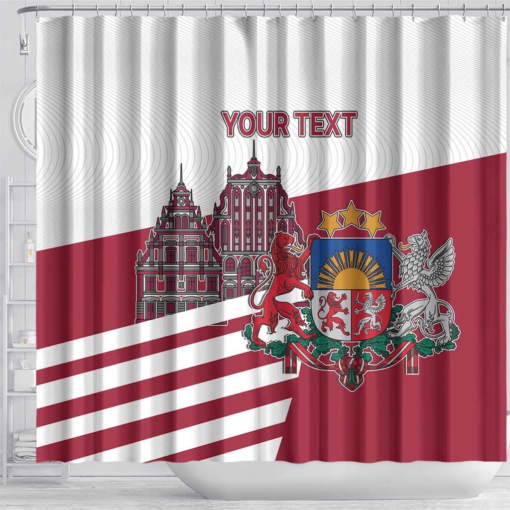 Personalized Riga Town Hall Square Latvia Shower Curtain Coat of Arms LT17