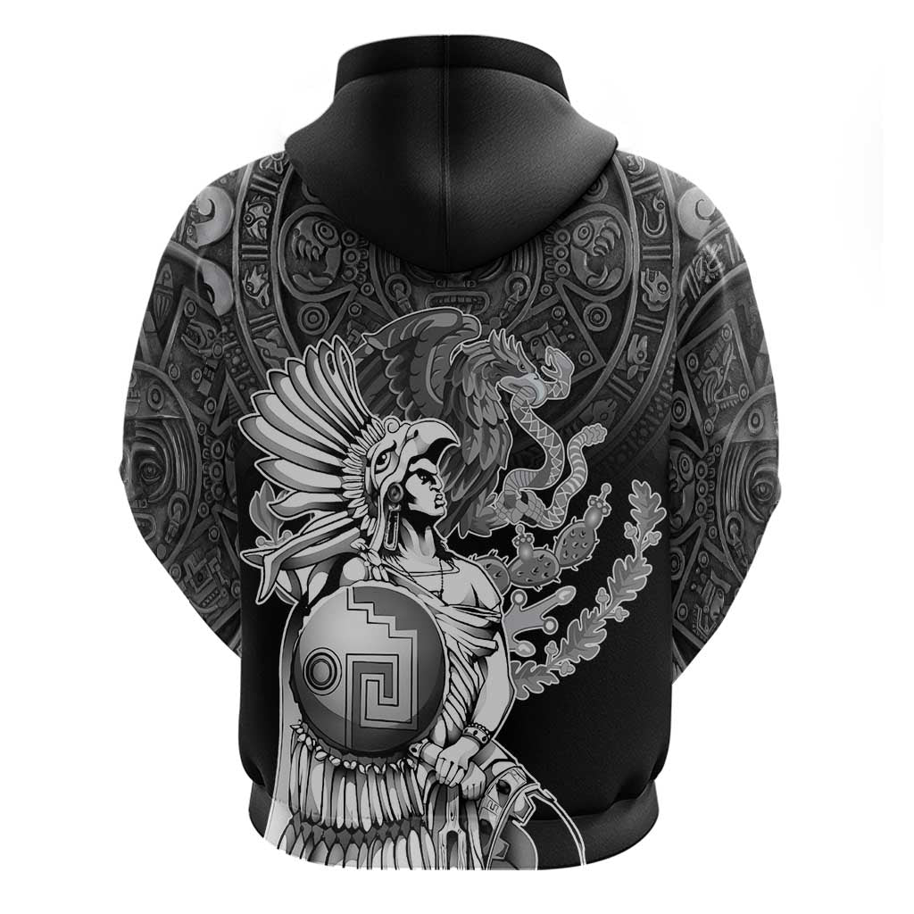 Mexico Aztec Warrior Hoodie Huitzilopochtli With Aztec Calendar LT17