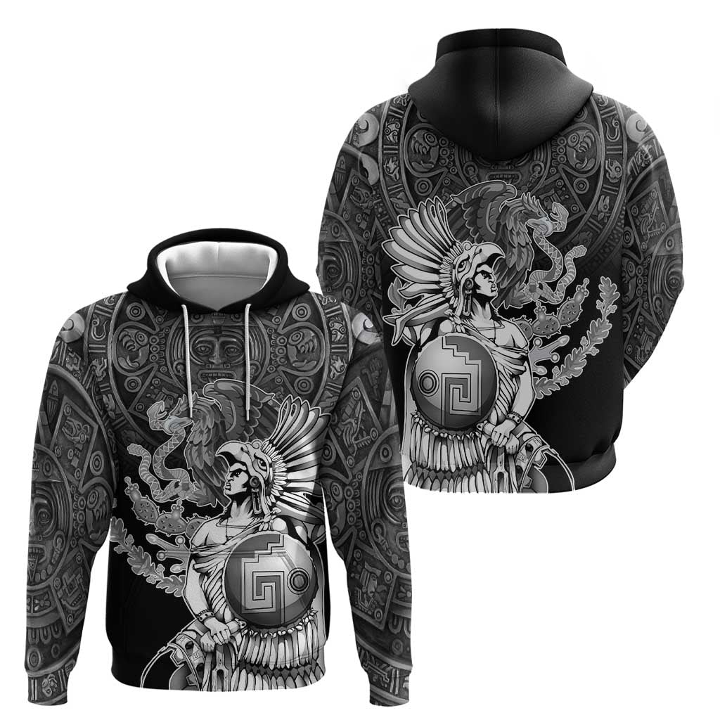 Mexico Aztec Warrior Hoodie Huitzilopochtli With Aztec Calendar LT17