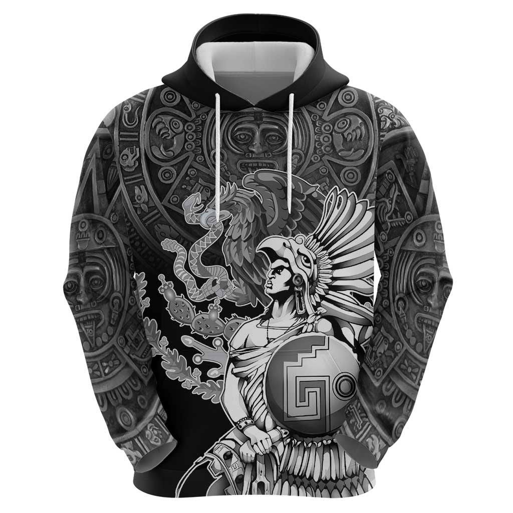 Mexico Aztec Warrior Hoodie Huitzilopochtli With Aztec Calendar LT17