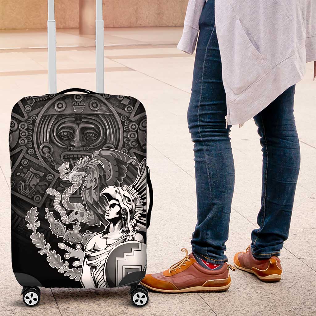 Mexico Aztec Warrior Luggage Cover Huitzilopochtli With Aztec Calendar LT17