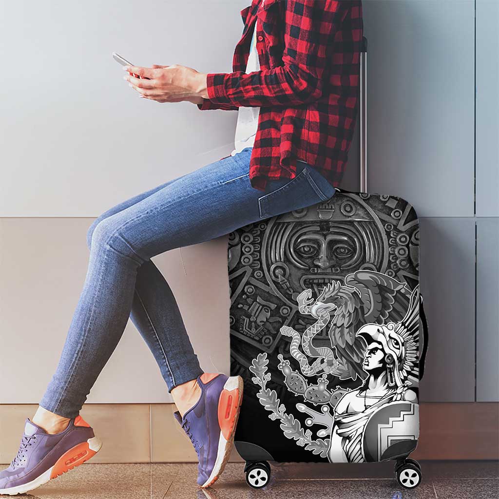 Mexico Aztec Warrior Luggage Cover Huitzilopochtli With Aztec Calendar LT17