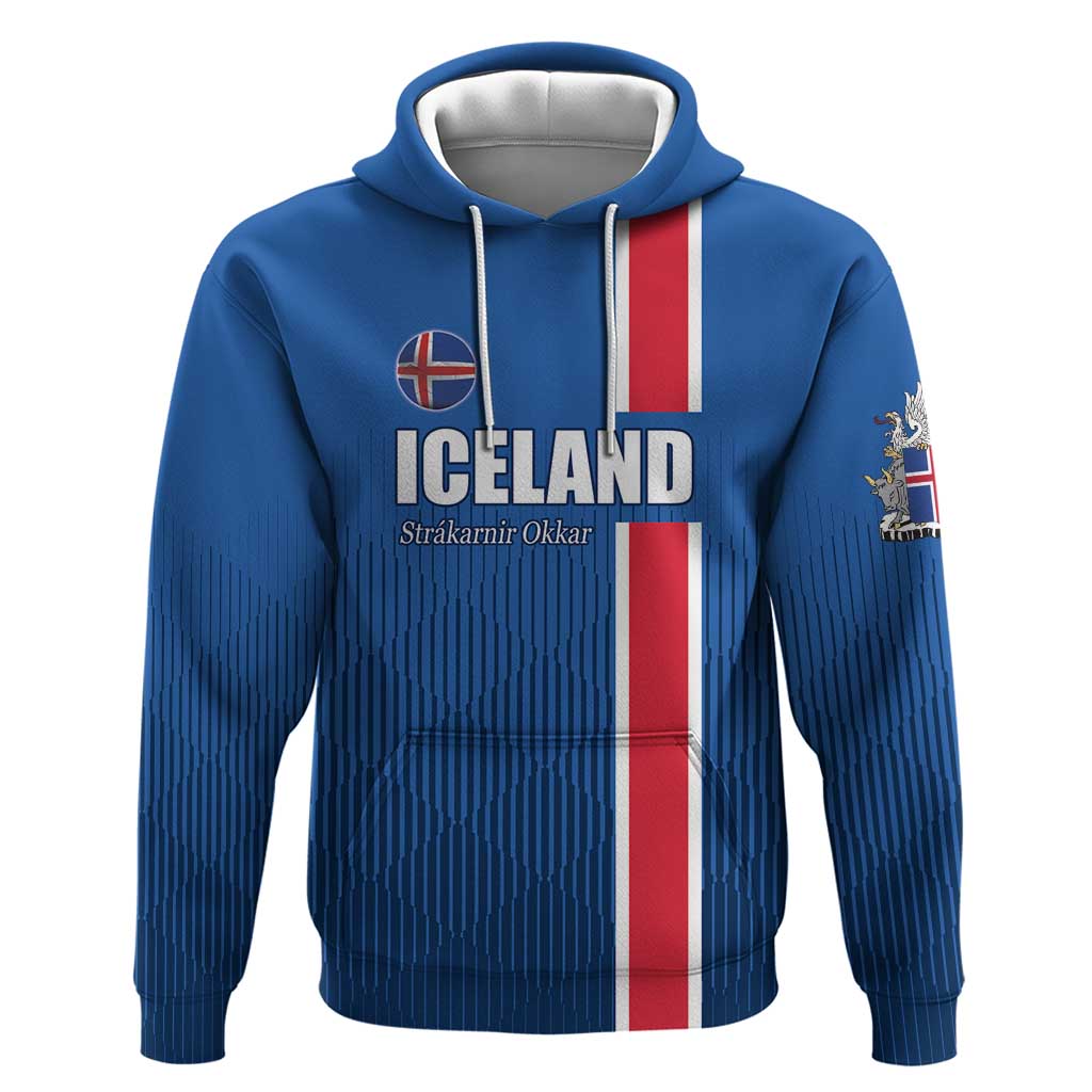 Custom Iceland Football Hoodie Blue with Flag Style LT17