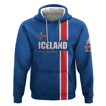 Custom Iceland Football Hoodie Blue with Flag Style LT17