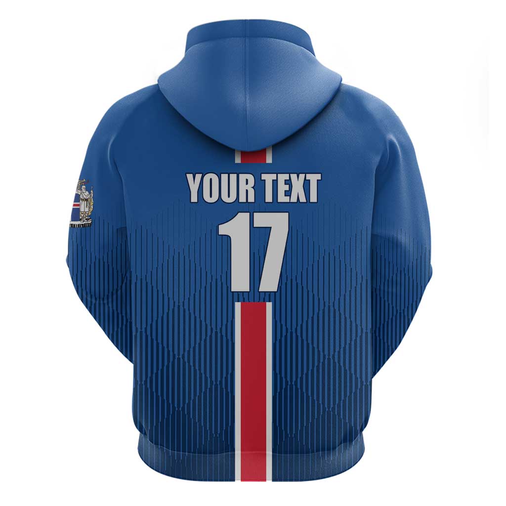 Custom Iceland Football Hoodie Blue with Flag Style LT17