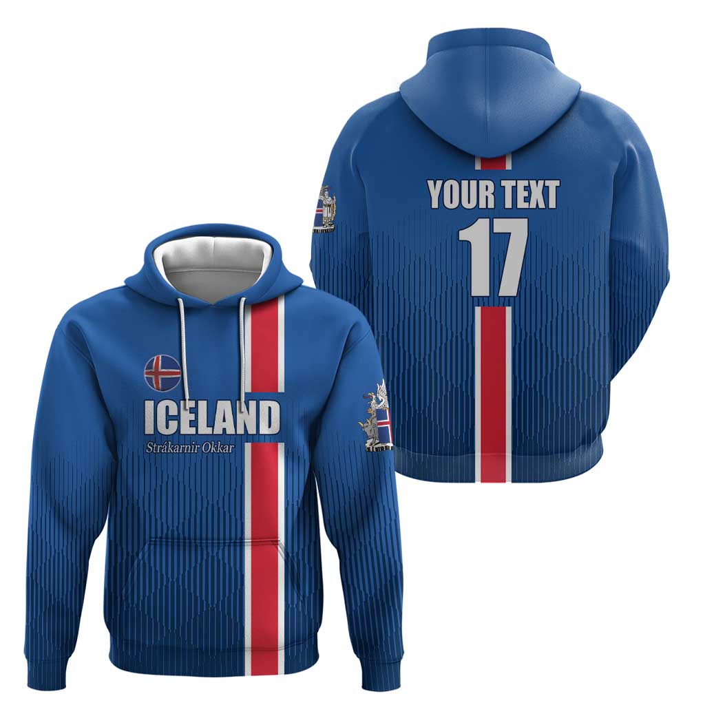 Custom Iceland Football Hoodie Blue with Flag Style LT17