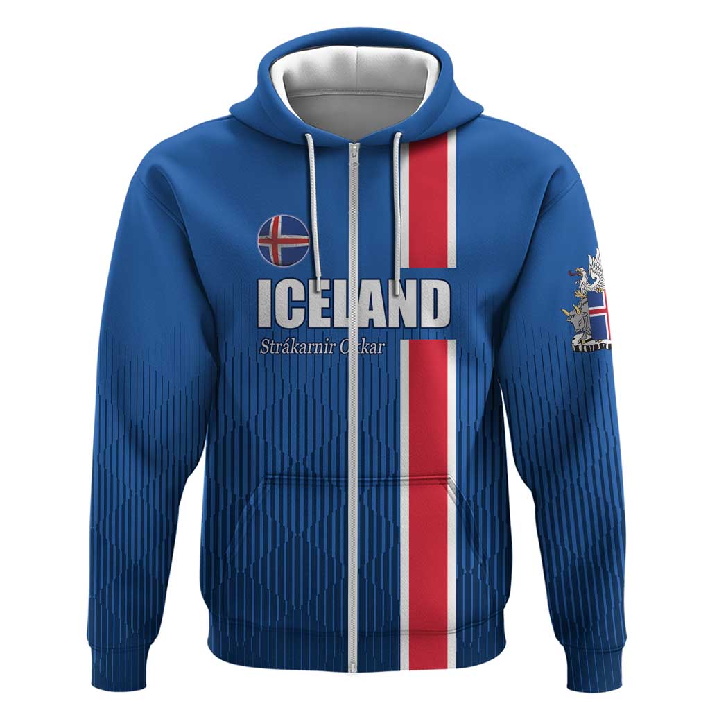 Custom Iceland Football Hoodie Blue with Flag Style LT17