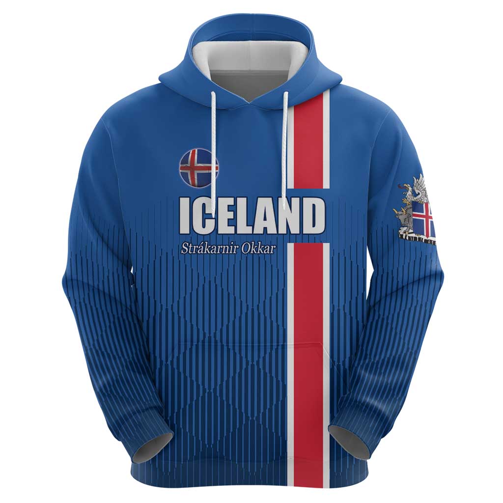 Custom Iceland Football Hoodie Blue with Flag Style LT17