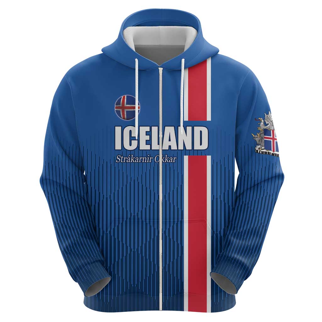 Custom Iceland Football Hoodie Blue with Flag Style LT17