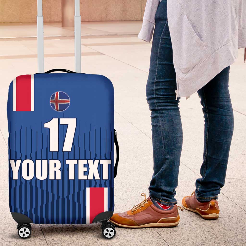 Custom Iceland Football Luggage Cover Blue with Flag Style LT17