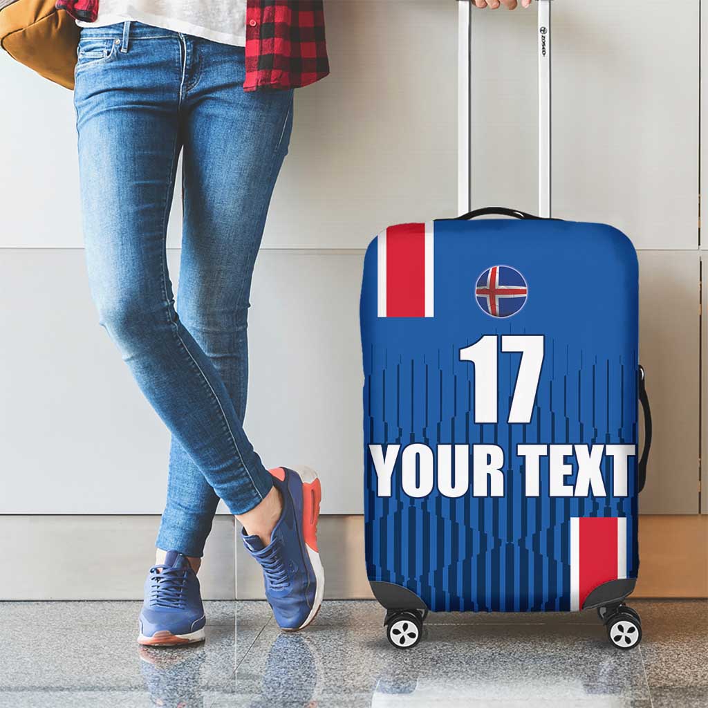 Custom Iceland Football Luggage Cover Blue with Flag Style LT17