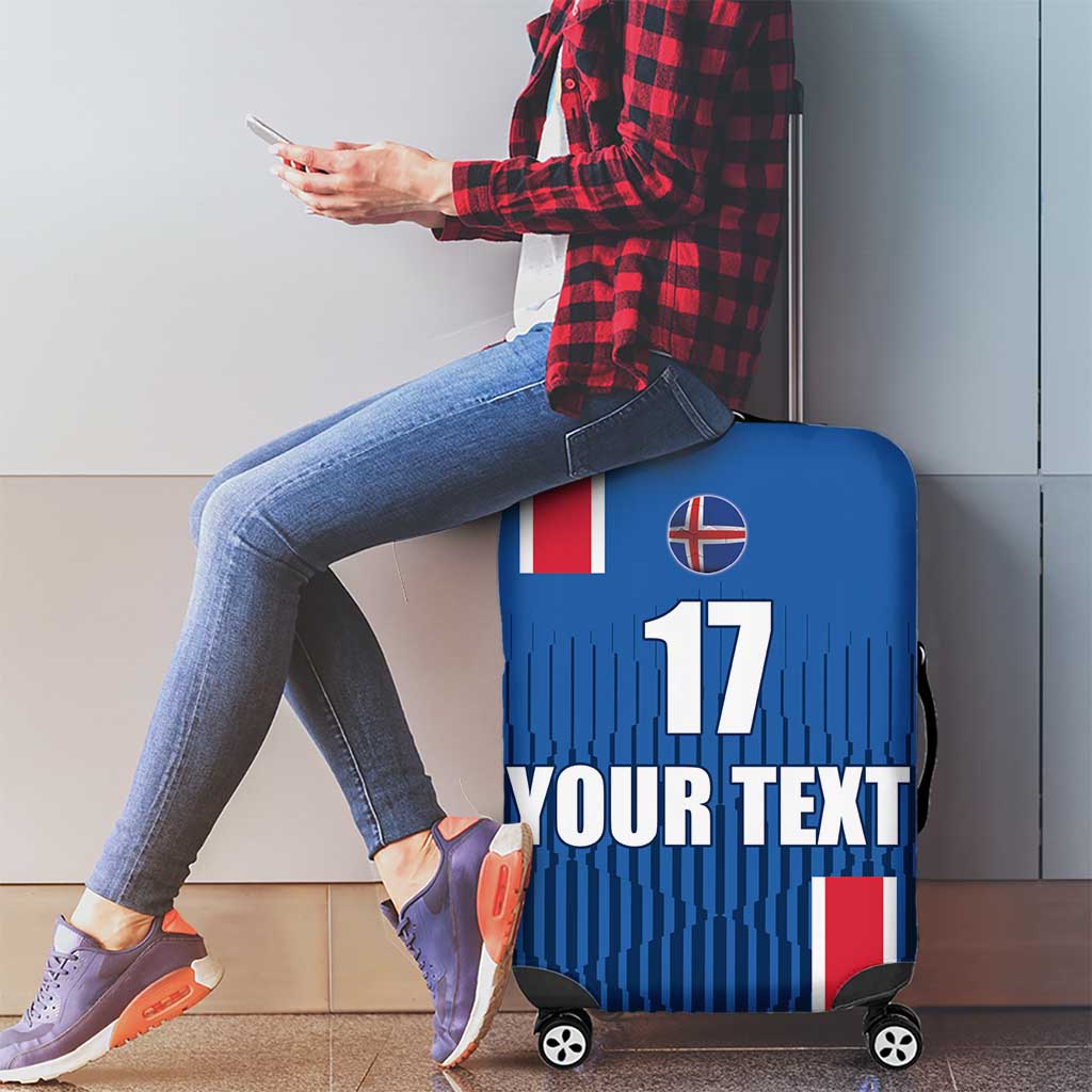 Custom Iceland Football Luggage Cover Blue with Flag Style LT17