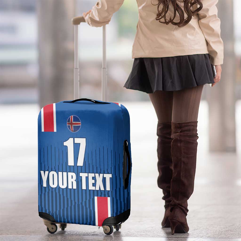Custom Iceland Football Luggage Cover Blue with Flag Style LT17