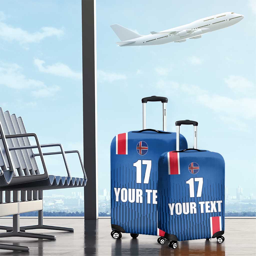 Custom Iceland Football Luggage Cover Blue with Flag Style LT17
