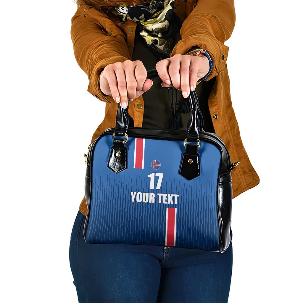 Custom Iceland Football Shoulder Handbag Blue with Flag Style LT17