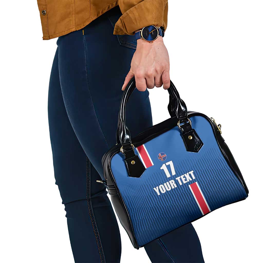 Custom Iceland Football Shoulder Handbag Blue with Flag Style LT17