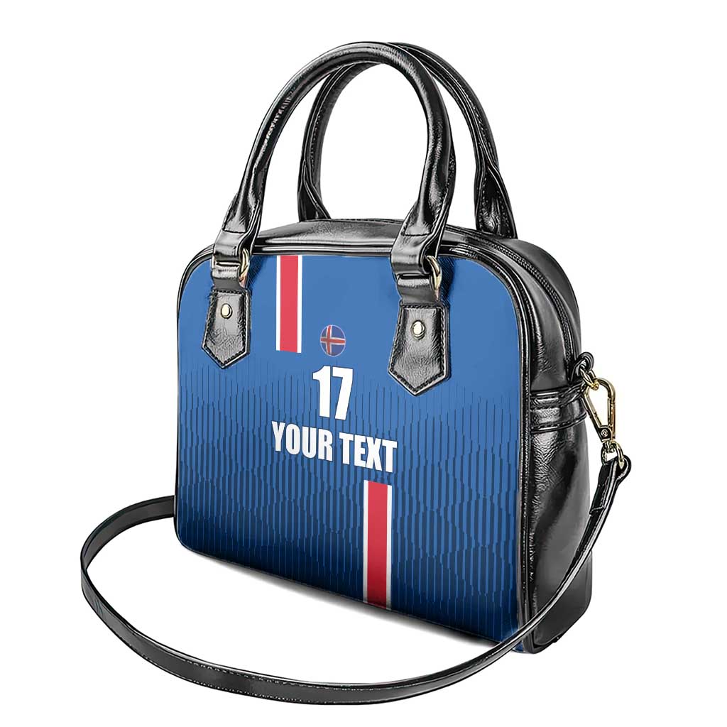Custom Iceland Football Shoulder Handbag Blue with Flag Style LT17