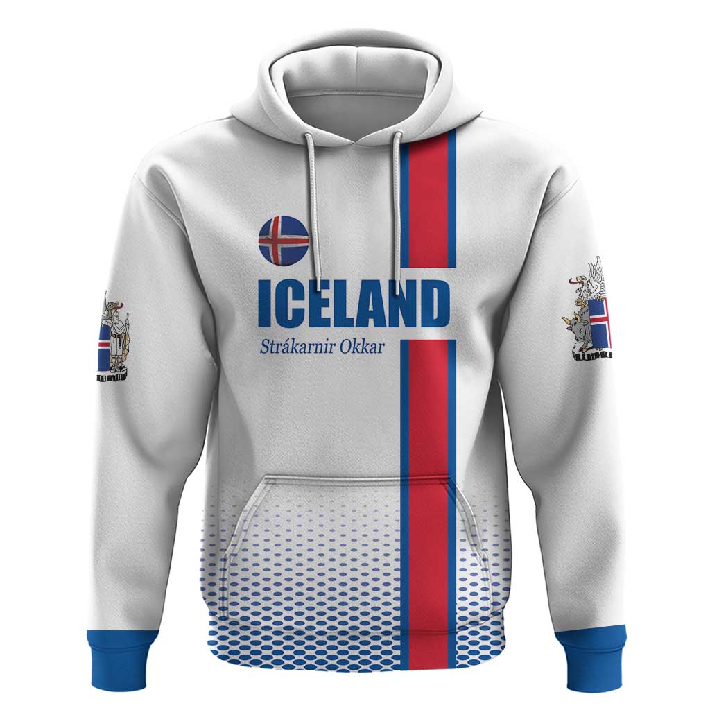 Custom Iceland Football Hoodie White with Flag Style LT17