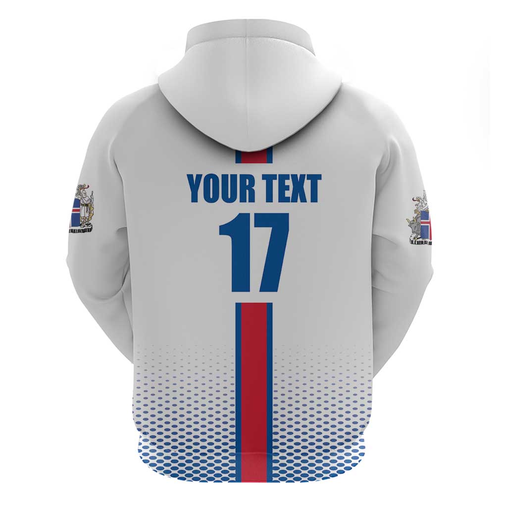 Custom Iceland Football Hoodie White with Flag Style LT17