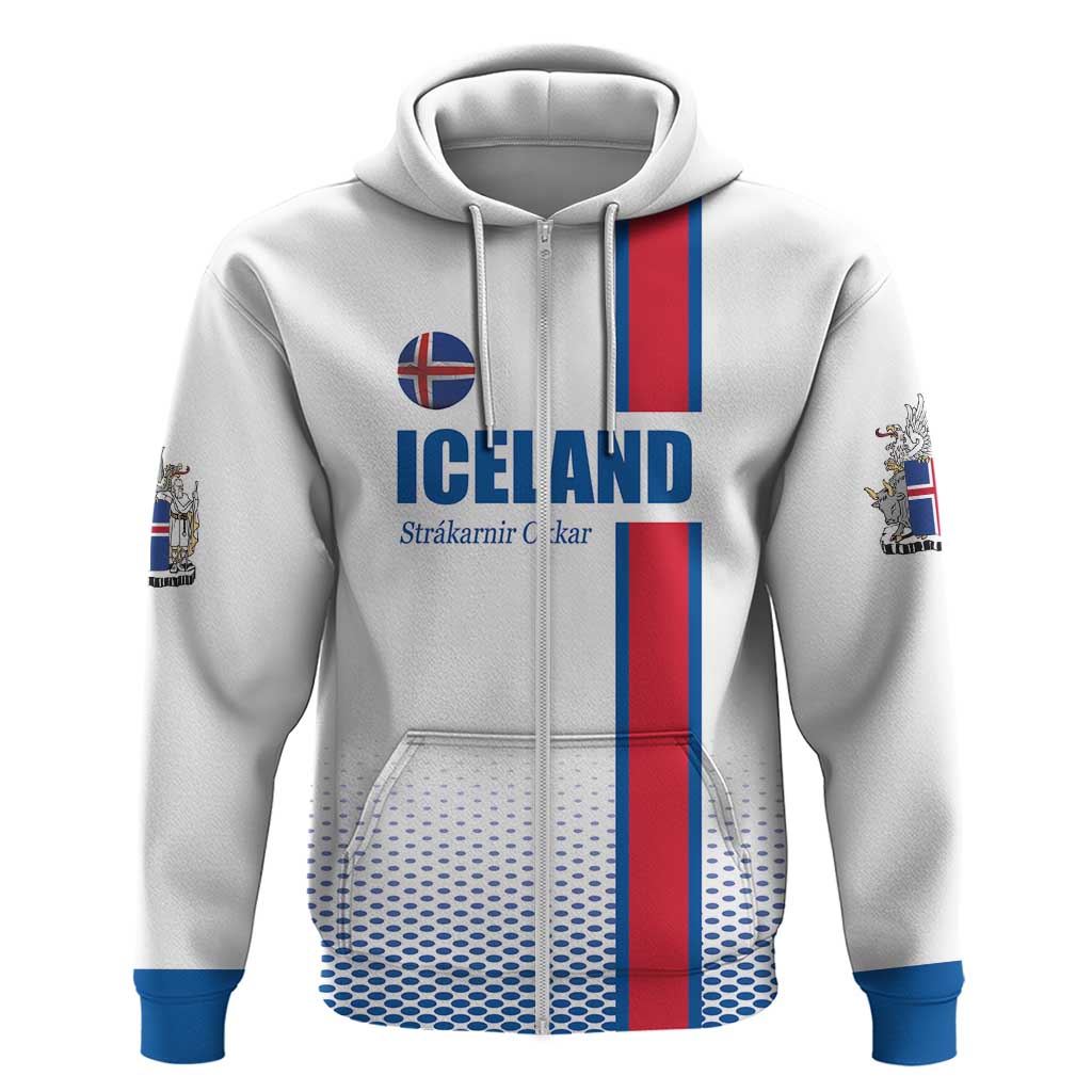 Custom Iceland Football Hoodie White with Flag Style LT17